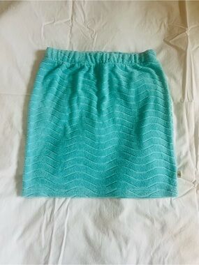 Araminta James Aqua Wave-Texture Terry Skirt
